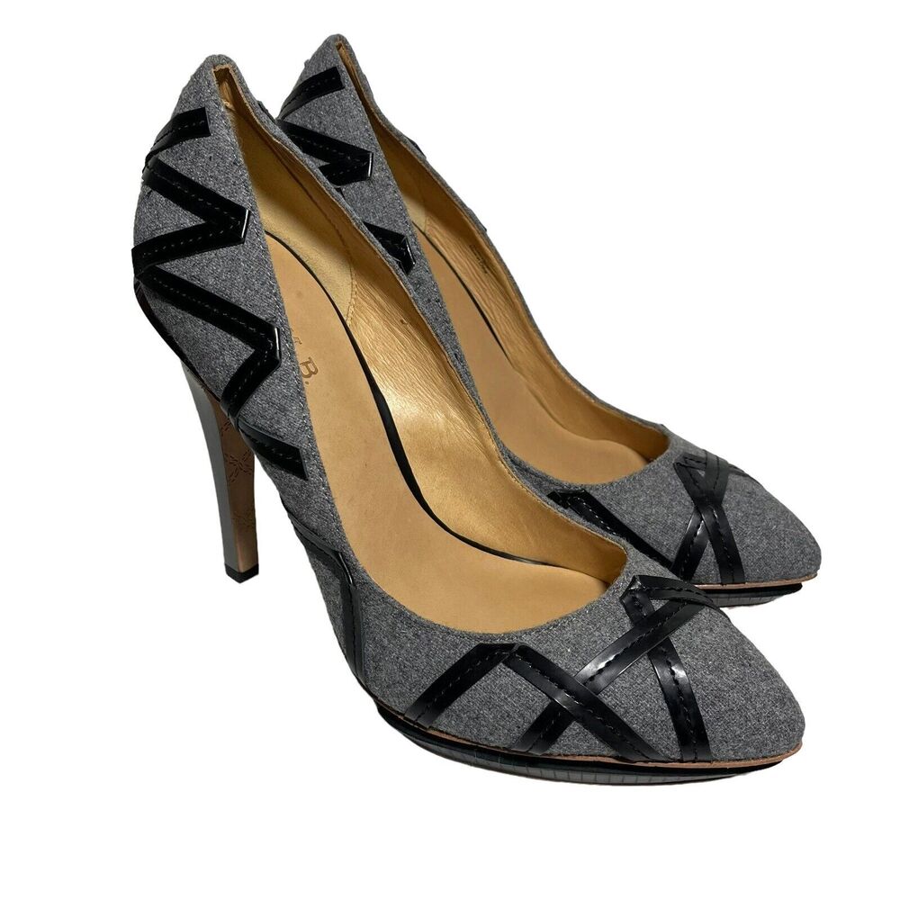 L.A.M.B by Gwen Stefani Gaili Stiletto New Pumps 10 Gray Black Trim Platform